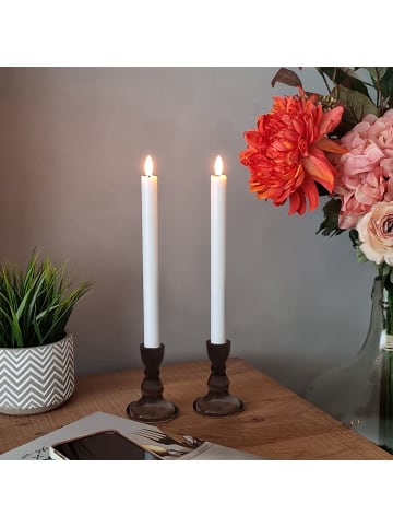 Coen Bakker LED 2er Set Stabkerzen mit 3D Effekt in Weiß