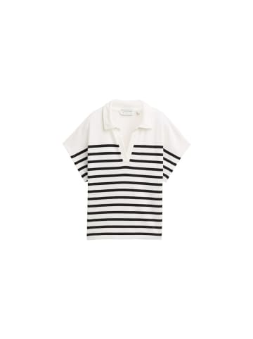Tom Tailor Sweatshirt in offwhite navy stripe