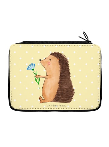 Mr. & Mrs. Panda Federtasche Igel Blumen ohne Spruch in Gelb Pastell