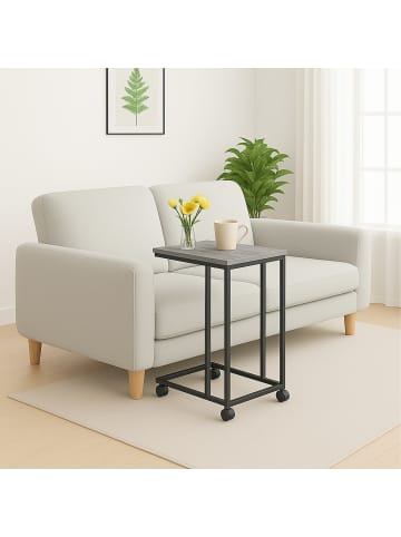 relaxdays Beistelltisch in Grau/ Schwarz - (B)50 x (H)68 x (T)35 cm