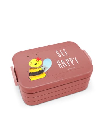Mr. & Mrs. Panda Bentobox Biene Happy Motiv mit Spruch in Rot Pastell