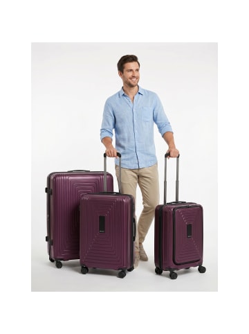Redolz Essentials 14 4 Rollen Kofferset 3-teilig mit Dehnfalte in aubergine metallic