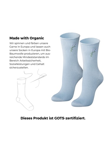 von Jungfeld Stickmotiv Blumen in Stick Blau