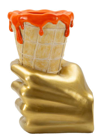 Mauro Ferretti Mehrfarbige, eistütenförmige Blumenvase, 18 x 16 x 26 cm