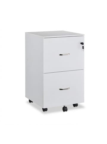 relaxdays Rollcontainer in Weiß - (B)43 x (H)72 x (T)46 cm