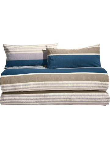 Erwin Müller Winter-Seersucker Bettwäsche Sparpaket 4-tlg. in blau-braun