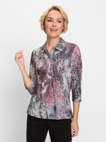 WITT WEIDEN Poloshirt in rosenquarz-steingrau-bedruckt