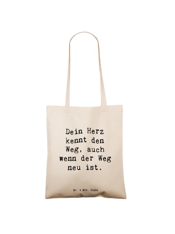 Mr. & Mrs. Panda Schultertasche Spruch Trennung von den Eltern m... in Creme