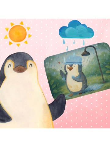 Mr. & Mrs. Panda Badezimmer Matte Pinguin Duschen Design ohne Sp... in Weiß