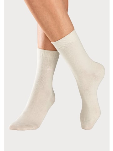 LASCANA Basicsocken in jeans-meliert, grau-meliert, rosa-meliert, ecru