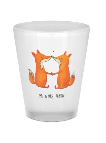 Mr. & Mrs. Panda Schnapsglas Füchse Liebe ohne Spruch in Transparent