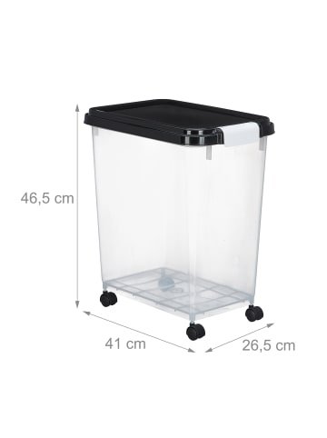 relaxdays 2 x Hundefutter Aufbewahrungsbox in Transparent/ Schwarz