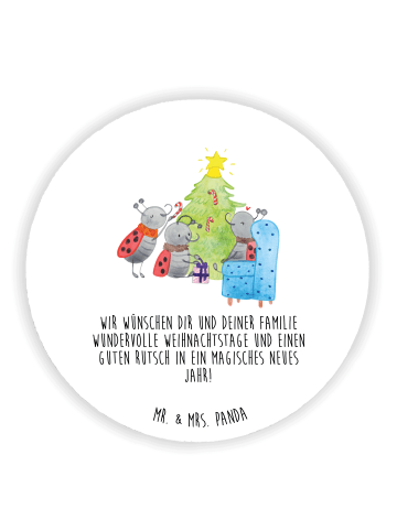 Mr. & Mrs. Panda Rund Magnet Weihnachten Smörle mit Spruch in Weiß