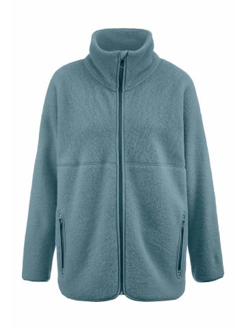 Hessnatur Hessnatur Wollfleece Jacke Oversized aus reiner Bio-Merinowolle in gletscherblau