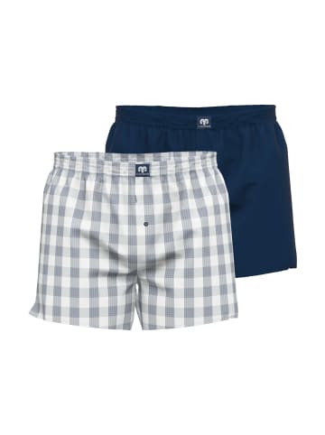 CECEBA Boxershort 2er Pack in Blau/Weiß