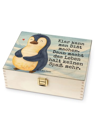 Mr. & Mrs. Panda Teedose Pinguin Diät Design mit Spruch in Weiß