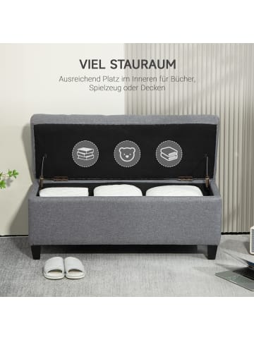 HOMCOM Sitzbank in Hellgrau 100L x 40B x 44H cm