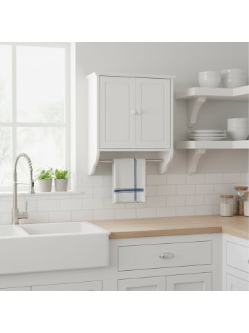 relaxdays Hängeschrank in Weiß/ Silber - (B)48 x (H)55 x (T)16 cm