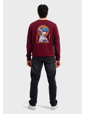 OLDSKULL Sweatshirt Asian Virtual Logo Graphic in Burgundy