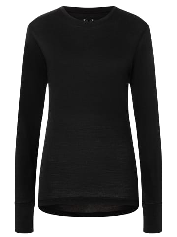 super.natural Merino Longsleeve in schwarz