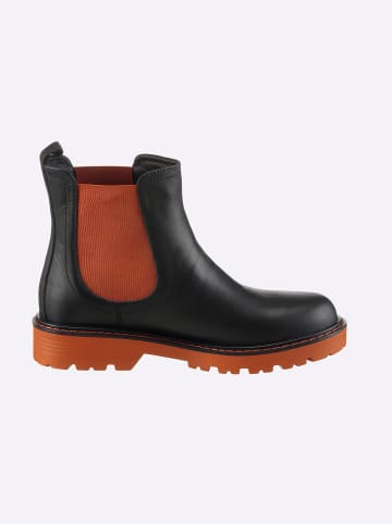 Heine Stiefelette in schwarz-orange