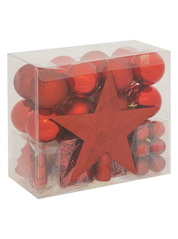 Atmosphera Créateur d'intérieur Christbaumschmuck-Set, 44-teilig in Rot, (B) 12,5 x (H) 21,5 x (L) 24 cm