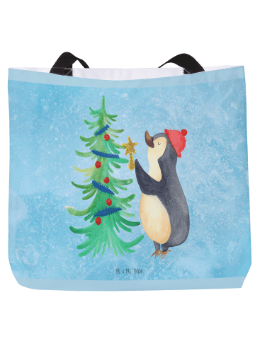 Mr. & Mrs. Panda Shopper Pinguin Weihnachtsbaum ohne Spruch in Eisblau