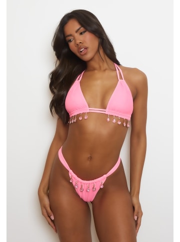 Moda Minx Bikinihose Selene Droplet Rouched Fixed Bikini Bottom in Pink