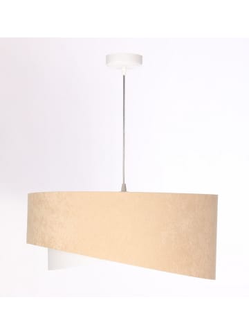 Licht-Erlebnisse Pendelleuchte Ø 50 x (T)102 cm in Weiß Beige GoldWeiß Beige Gold