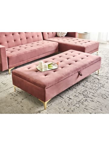 Beliani Ottomane ABERDEEN in Rosa/Gold - (W) 158 x (H) 39 x (L) 78 cm