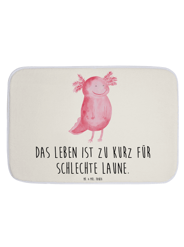 Mr. & Mrs. Panda Badematte Axolotl Glücklich mit Spruch in Weiß