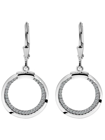 Adeliás Damen Ohrringe – Ohrhänger aus 925 Silber mit Zirkonia in silber