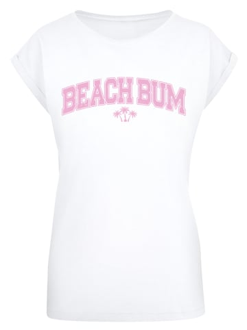F4NT4STIC Extended Shoulder T-Shirt Beach Bum Summer Varsity Retro in weiß