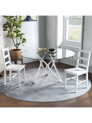 HOMCOM Esszimmerstühle in Weiß 41,5L x 46B x 90H cm