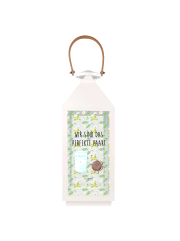 Mr. & Mrs. Panda Outdoor Laterne Milch Keks mit Spruch in Transparent
