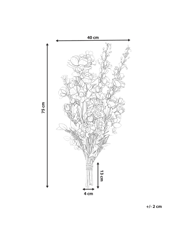 Beliani Künstlicher Blumenstrauß GRADIL in Bunt - (W) 40 x (H) 75 x (L) 40 cm