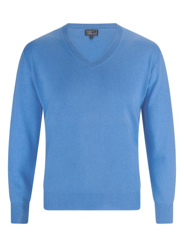 CASH-MERE.CH V-Ausschnitt Pullover in Capri Blau
