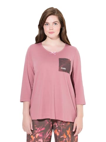 Ulla Popken Pyjama-Shirt in altrosa