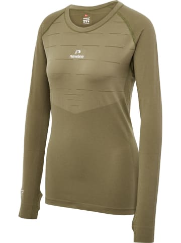 Newline T-Shirt "Nwlpace Ls Seamless Woman" in Grün