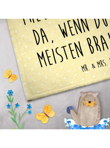 Mr. & Mrs. Panda Handtuch Schildkröte Maus mit Spruch in Gelb Pastell