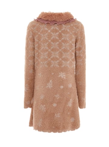 faina Damen Strickjacke in Dunkelrosa Rosa Gold