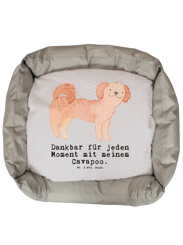 Mr. & Mrs. Panda Hundebett Cavapoo Moment mit Spruch in Grau Pastell