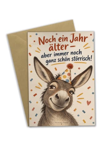 Billet Esel verspielt Design mit Spruch in Weiß