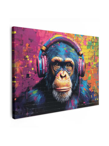 MuchoWow Leinwand bilder Bunte Schimpanse (BxH)