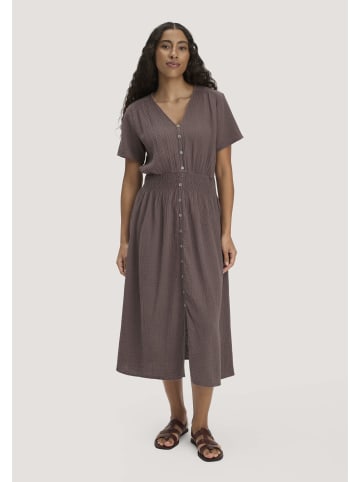 Hessnatur Hessnatur Musselin Kleid mit Taillierung Midi aus reiner Bio-Baumwolle in mocca