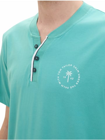 Tom Tailor Knopfleisten T-Shirt für Herren in trkis