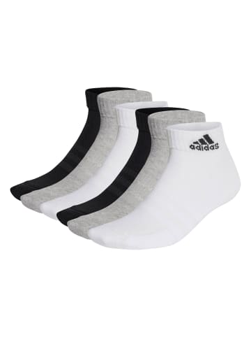 adidas Socken 6er Pack in Schwarz/Grau/Weiß