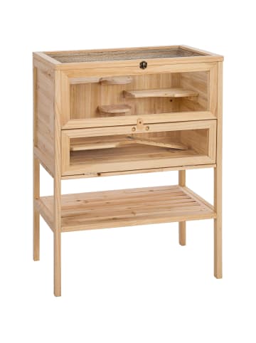 tectake Hamsterkäfig aus Holz 60x40x80cm