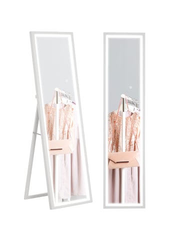 HOMCOM Ganzkörperspiegel-40L x 5B x 160H cm-Weiß