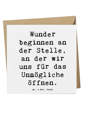 Mr. & Mrs. Panda Deluxe Karte Spruch Wunder beginnen mit Spruch in Weiß